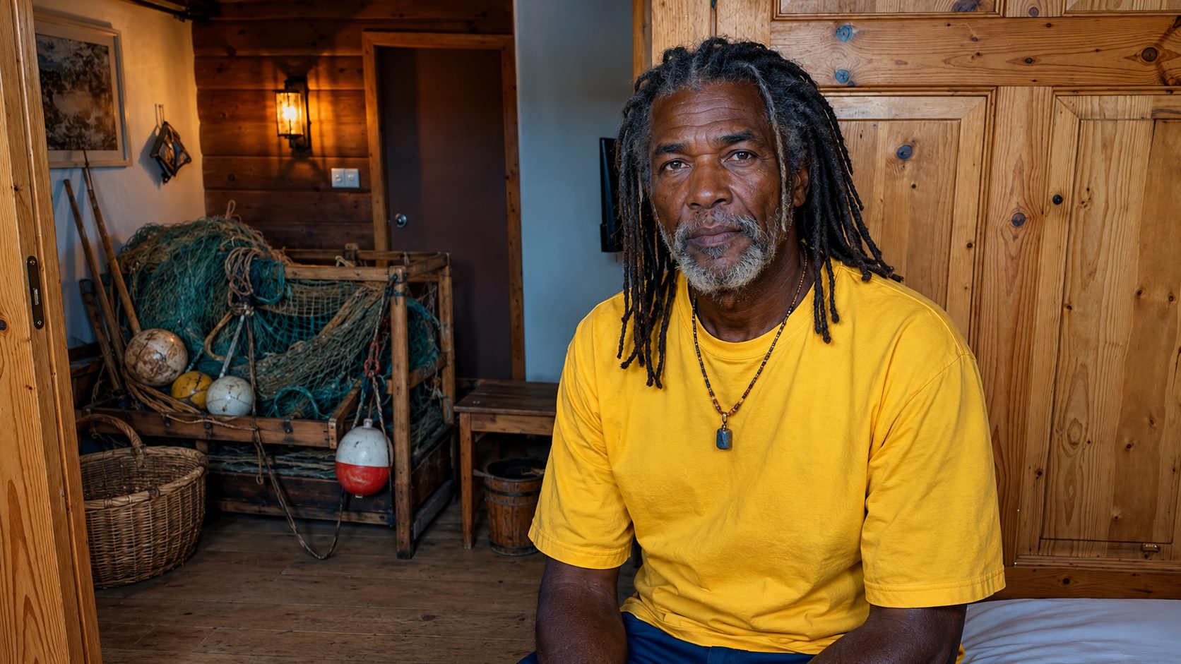 Portrait of James Simmons, a lifelong South Carolina Lowcountry fisherman and author